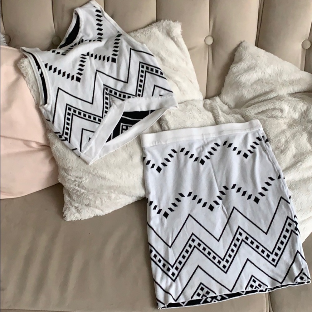 Black and White Two-Piece Set